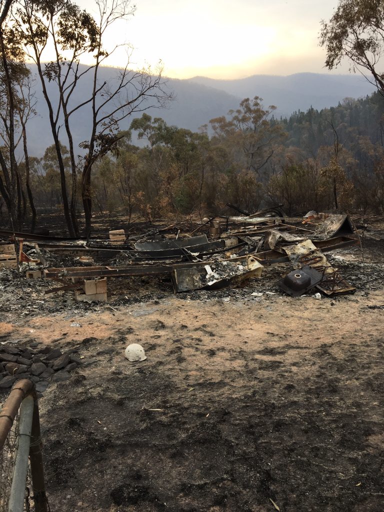 Clear Range Fire, remains of two caravans